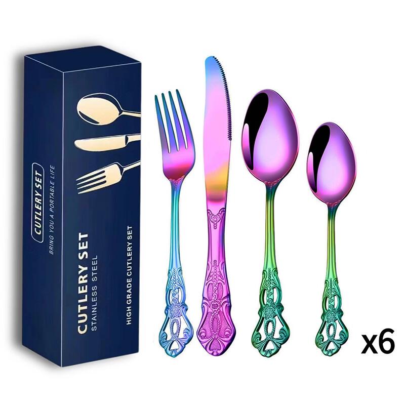 

Abay 24-Piece Colored Stainless Steel Cutlery Set