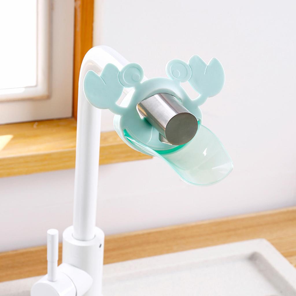 Children Hand Washer Faucet Extender Cartoon Crab Shape Extension Spout Accessory Green
