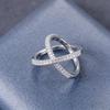 Simple and Elegant Cross Set Zirconia Diamond Ring for Women, Fashionable and Versatile, Creative, Elegant and Sweet Ring