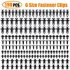 190PCS Auto Fastener Rivet Clip Kit - 6 Models Universal Car Buckle Set, ABS Material Clamping Fasteners for Car Repair