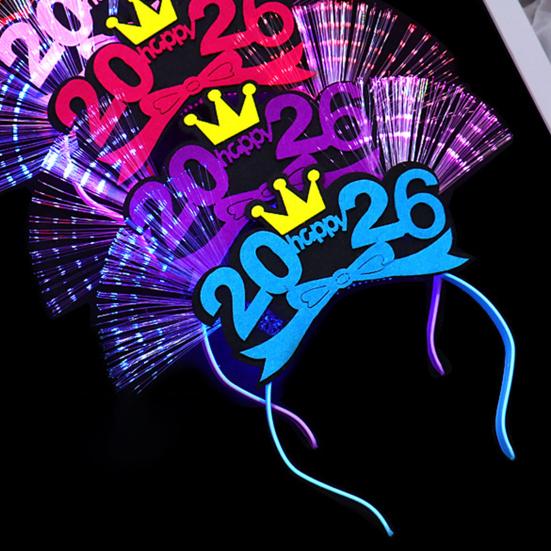 2026 Πρωτοχρονιάτικο Πάρτι Στέκα Λαμπερή LED Φωτιζόμενη Κεφαλοστολή για Χριστούγεννα Παραμονή Πρωτοχρονιάς Εορταστικές Εκδηλώσεις Πάρτι Γιορτή