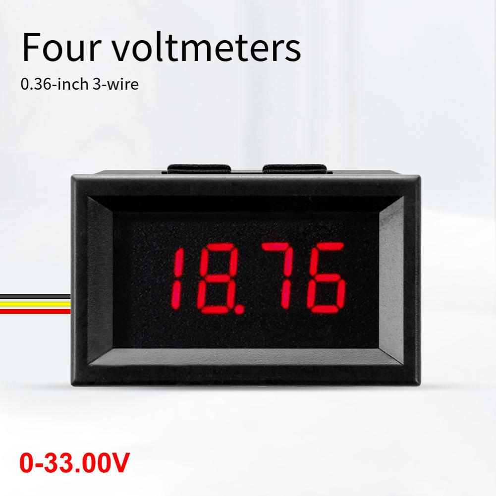 1PC Digital Voltage Meter 0.36 In DC Digital Voltmeter Measurement 0-33V Three-wire 4-digit Voltage Tester Electrical Parts