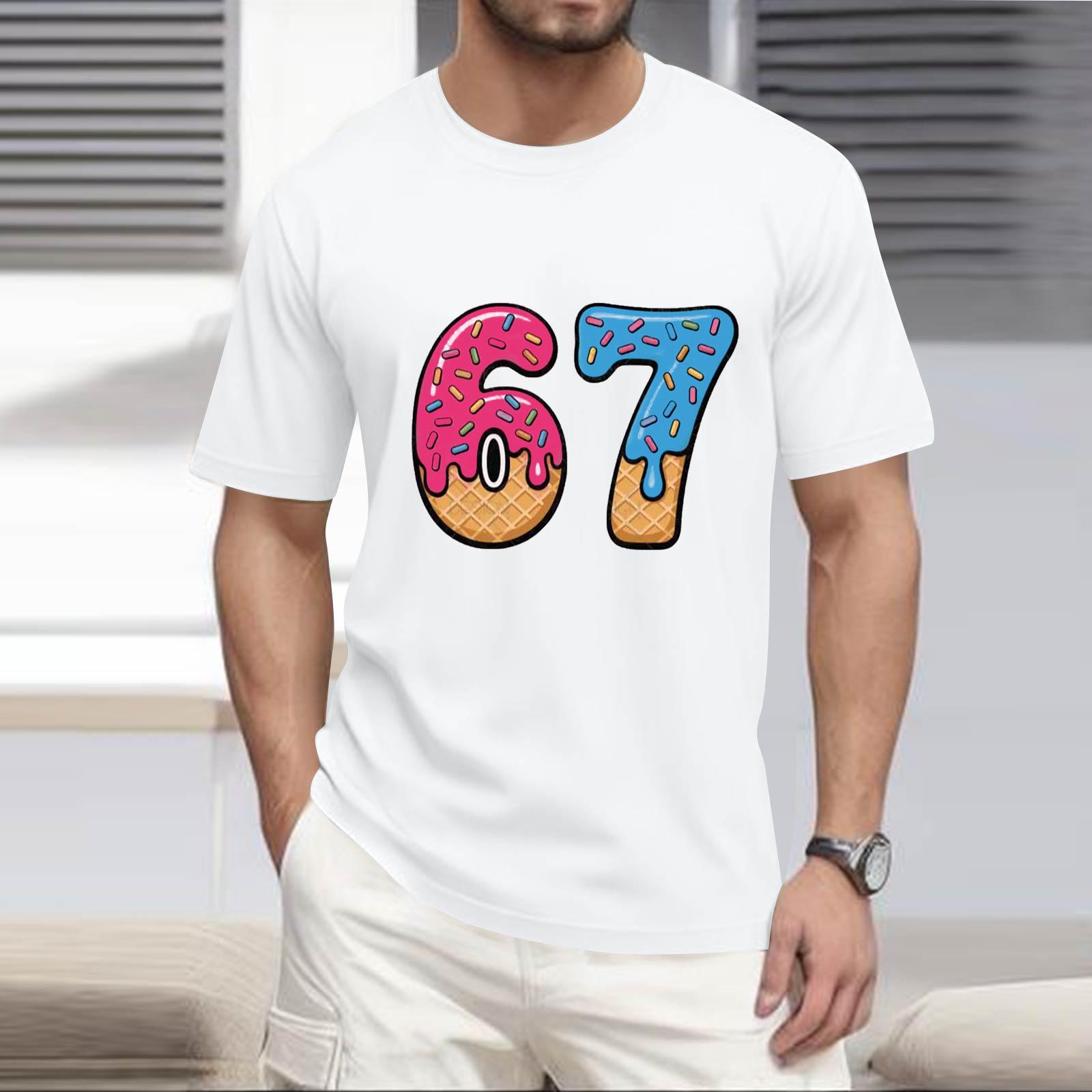 

Men S Fashionable T-Shirt, Street Casual Short Sleeved Clothing XL білий