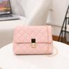 Rhombus Embroidery Thread Women's Bag New Popular Urban Simple Chain Messenger Bag Fashionable Shoulder Bag
