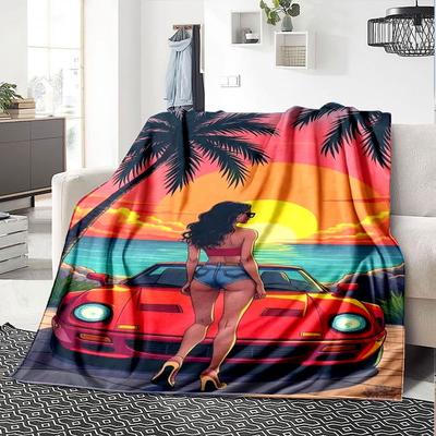 1 peça Cobertor Macio de Flanela Grand Theft Auto com Estampa de Designer Um cobertor aconchegante para todas as estações, perfeito para o sofá, cama, escritório