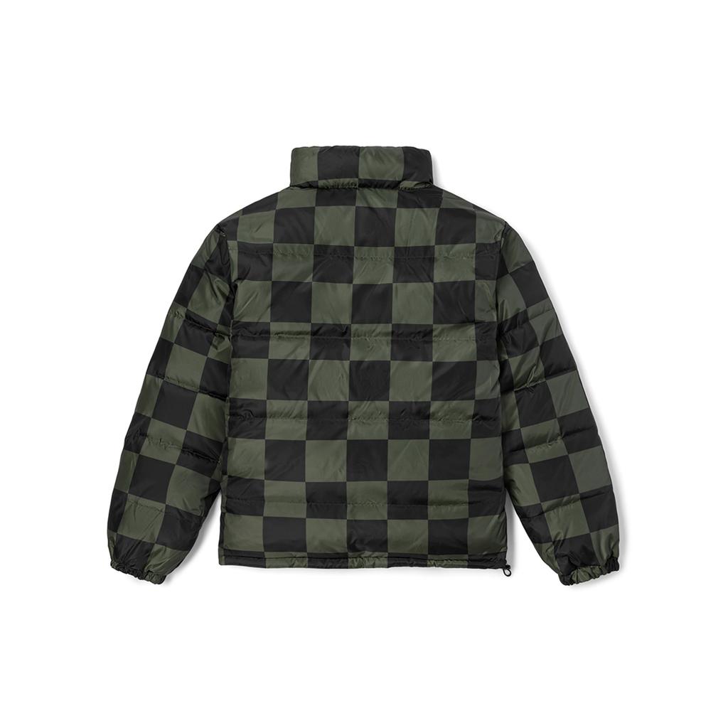 Vans Reversible Checkered Long Sleeve Stand Collar Down Jacket Unisex Outerwear Olive-Green VN00090RKCZ