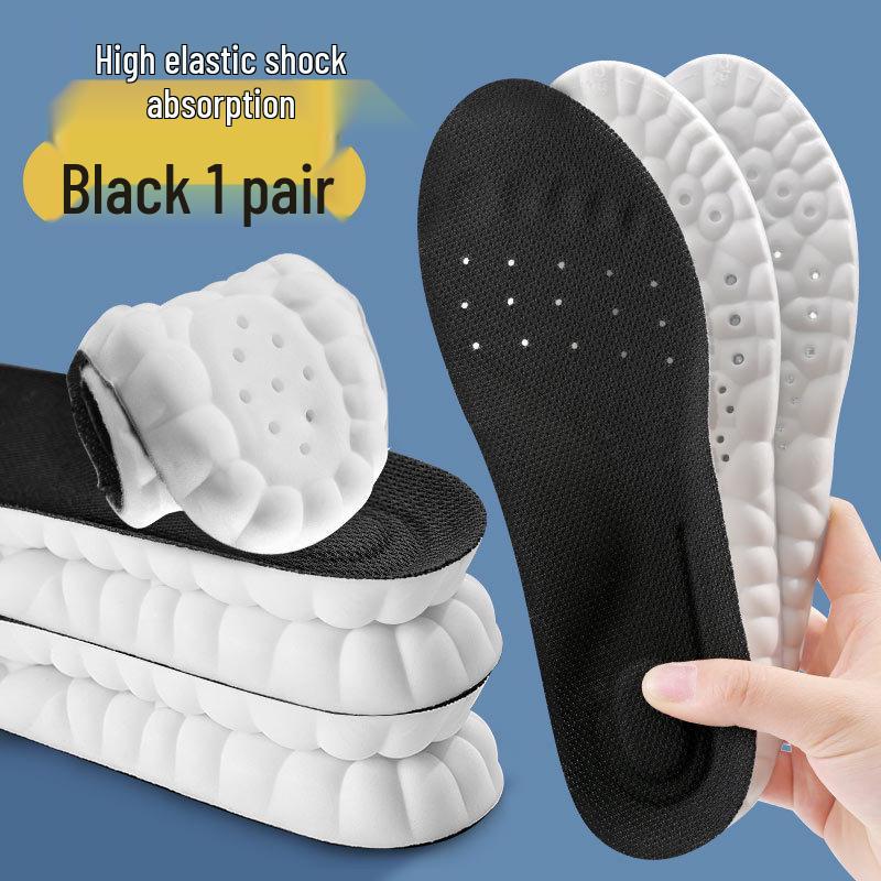 

Comfort Insoles: Soft, Thick Arch Support, High-Elastic Shock Absorption, Sweat-Absorbing, Deodorizing, Breathable for Long-Term Standing Size 43-44, Length 27cm, Adjustable чёрный