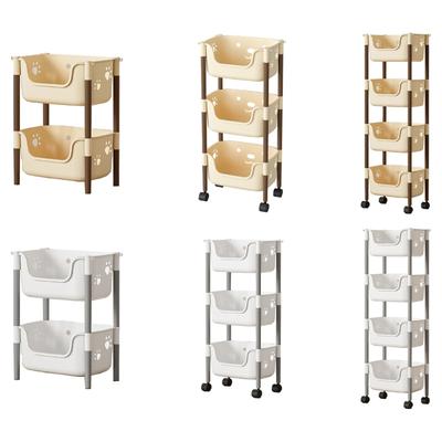 Multilayer Storage Organizers with Wheels Practical Storage Tower with Smooth Rolling Wheels for Room To Room Movement