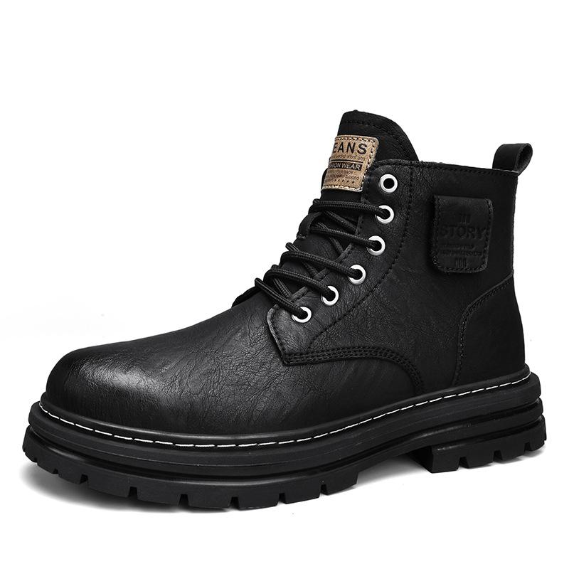 Martin Boots Men's Autumn and Winter New High-quality Zipper British Style Ins Mid-top Comfortable Trendy Shoes Platform Men's Shoes