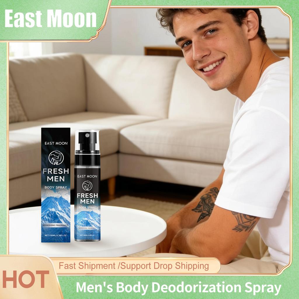 East Moon Sandalwood Men's Fragrance Spray Long Lasting Refreshing Aroma Reduce Sweat Odor Remove Underarm Adult Deodorant Spray