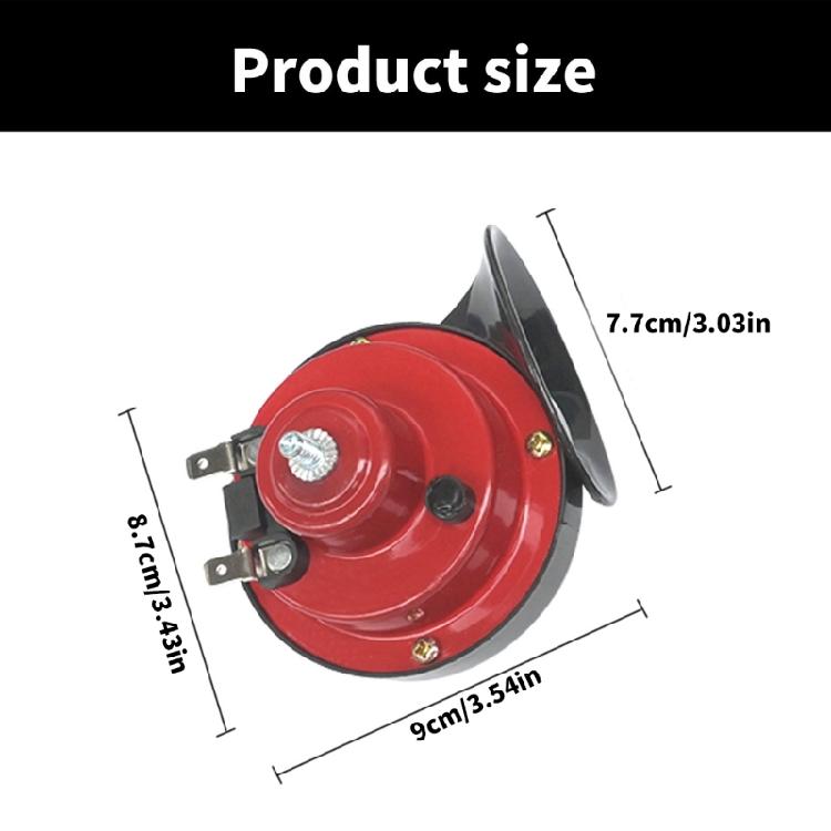300DB Super Loud Air Horns 12V Waterproof Snail Horns Bike Electric Horn Simple Installation for Car Motorcycles & Boats