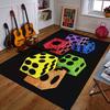 Colorful Dice Pattern On Black Background Patterned Carpet a Non Slip Rug Suitable for All Seasons and Any Setting, Gift