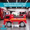 DEVESSPORT Children's Ride-on Truck Fire Truck Mercedes Antos, Official License, Light-up Siren, Sounds, Storage