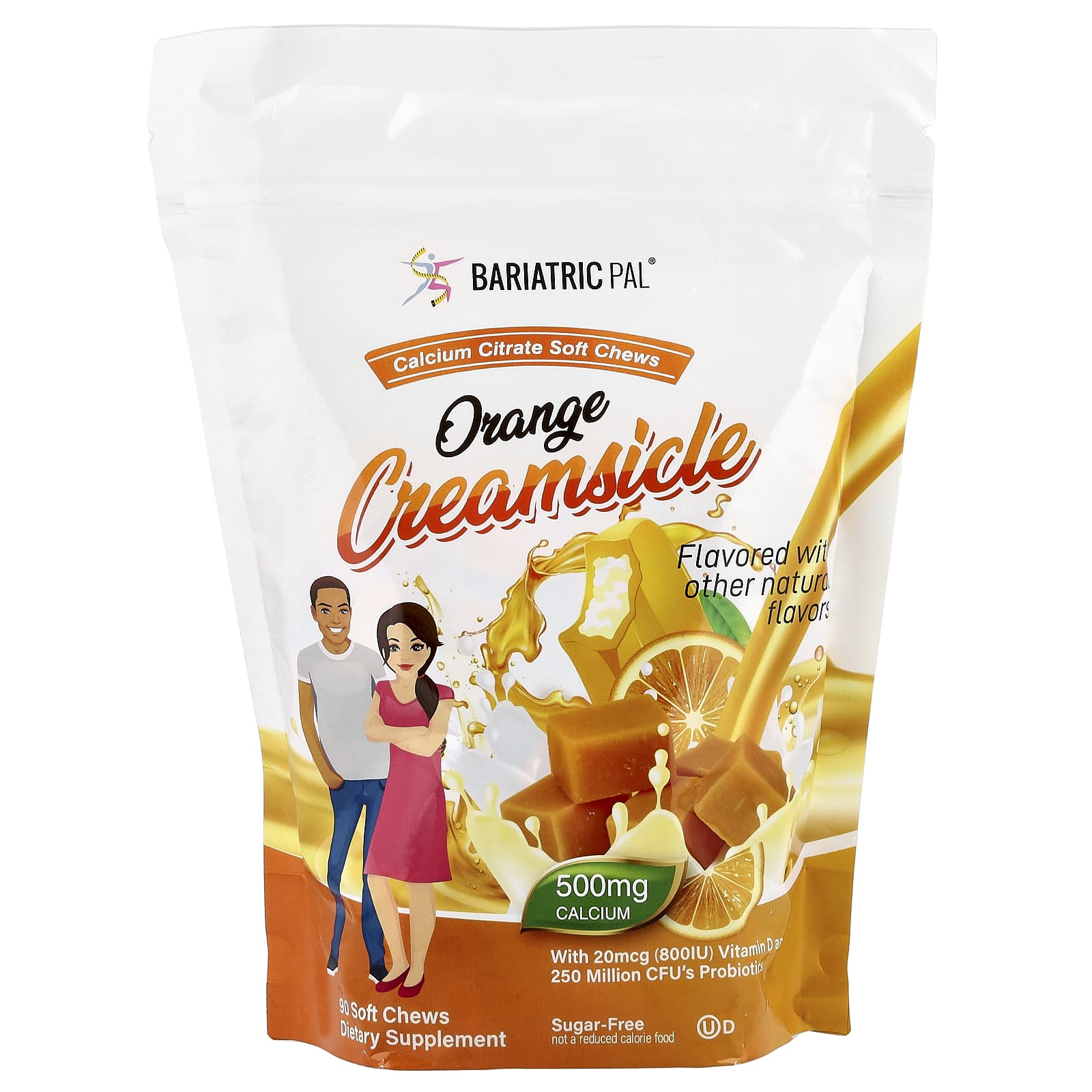 

BariatricPal, Calcium Citrate Soft Chews, Orange Creamsicle, 90 Soft Chews