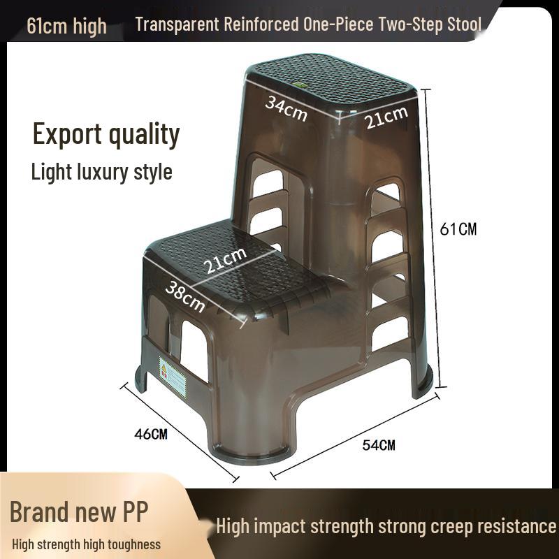 Two-Step Car Wash & Beauty Stool - High/Low Footstool, Thick Plastic, Multi-Purpose Ladder for Home