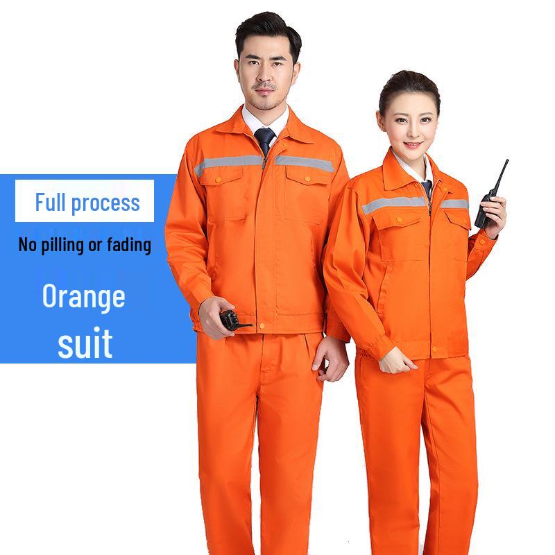 Men's Reflective Workwear Set - Durable Overalls for Workshop, Auto Repair, and Labor Protection (Spring/Autumn)