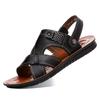 FashionGenuine Leather Sandals Men Soft Comfortable Summer Sandals Open Shoes Non Slip Outdoor Beach Sandal Fashion Men's Sandal 38-47