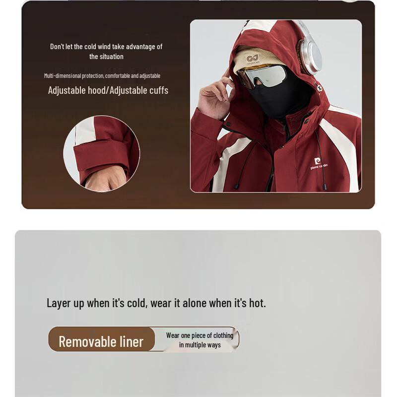 Pierre Cardin Men's 3-in-1 Windproof Outdoor Jacket