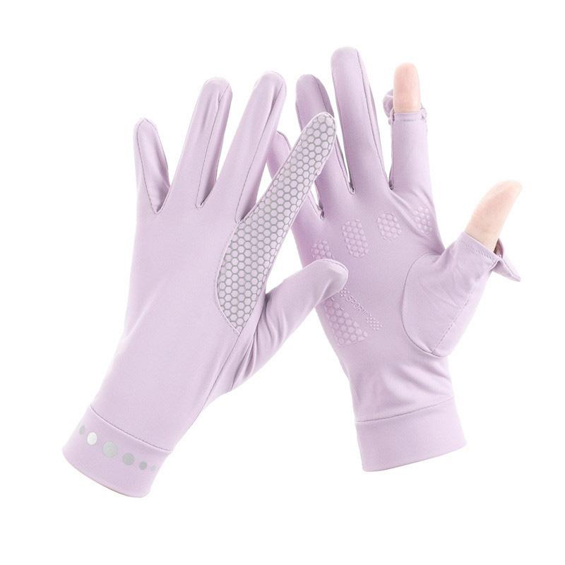 Herren und Damen Dehnbare Eis-Seide UV-Schutz Handschuhe, Touchscreen Atmungsaktive Sommerhandschuhe, Rutschfeste Handschuhe für Fahren Radfahren