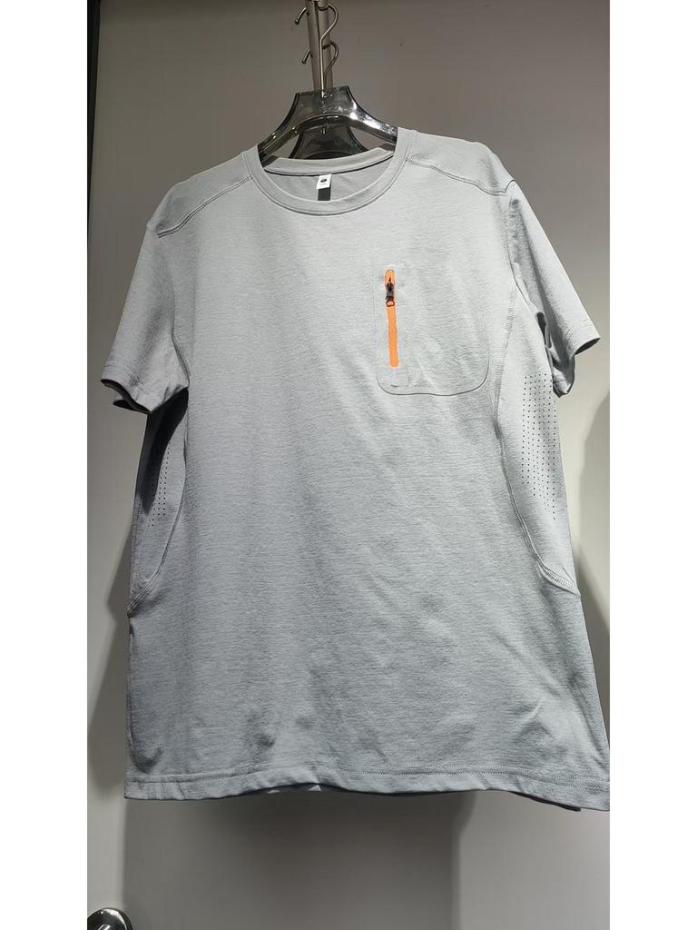 Camiseta de Algodón Unisex Transpirable de Secado Rápido, con Agujeros Laterales Respirables, Cuello Redondo, Manga Corta para Deportes al Aire Libre y Uso Casual