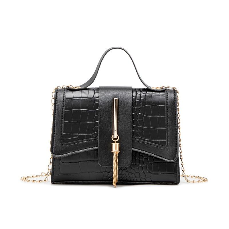 Bao Xia's New Women's Bag, Trendy Handbag, Stone Pattern Fringed Bag, Chain Oblique Span Bag, One Piece.