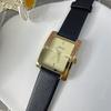 Square Women's Watch Style Simple Temperament Small Square Watch Black Gold Belt 21026