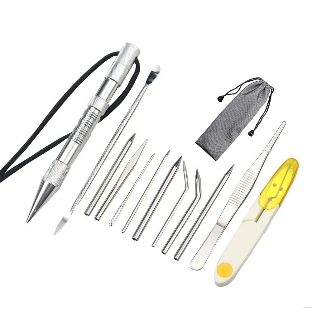 1Set Paracord Knitting Tool Set Aluminium Parachute Cord Needles Bracelets DIY Weave Tool Umbrella Rope Different Size Tools