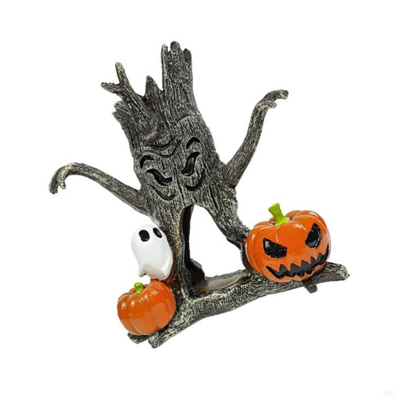 Halloween Aquarium Mini Figurines Resins Stump Pumpkin Decors Indoor Outdoor