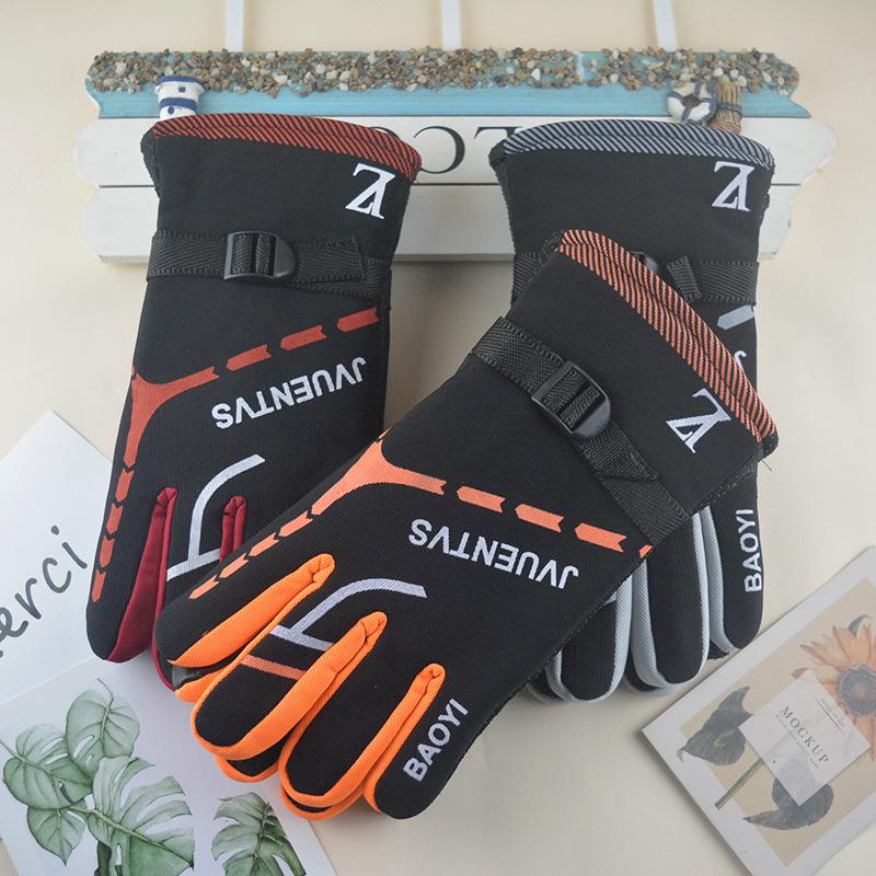 New Winter Men's Warm Fleece Stair Cloth Cycling Gloves