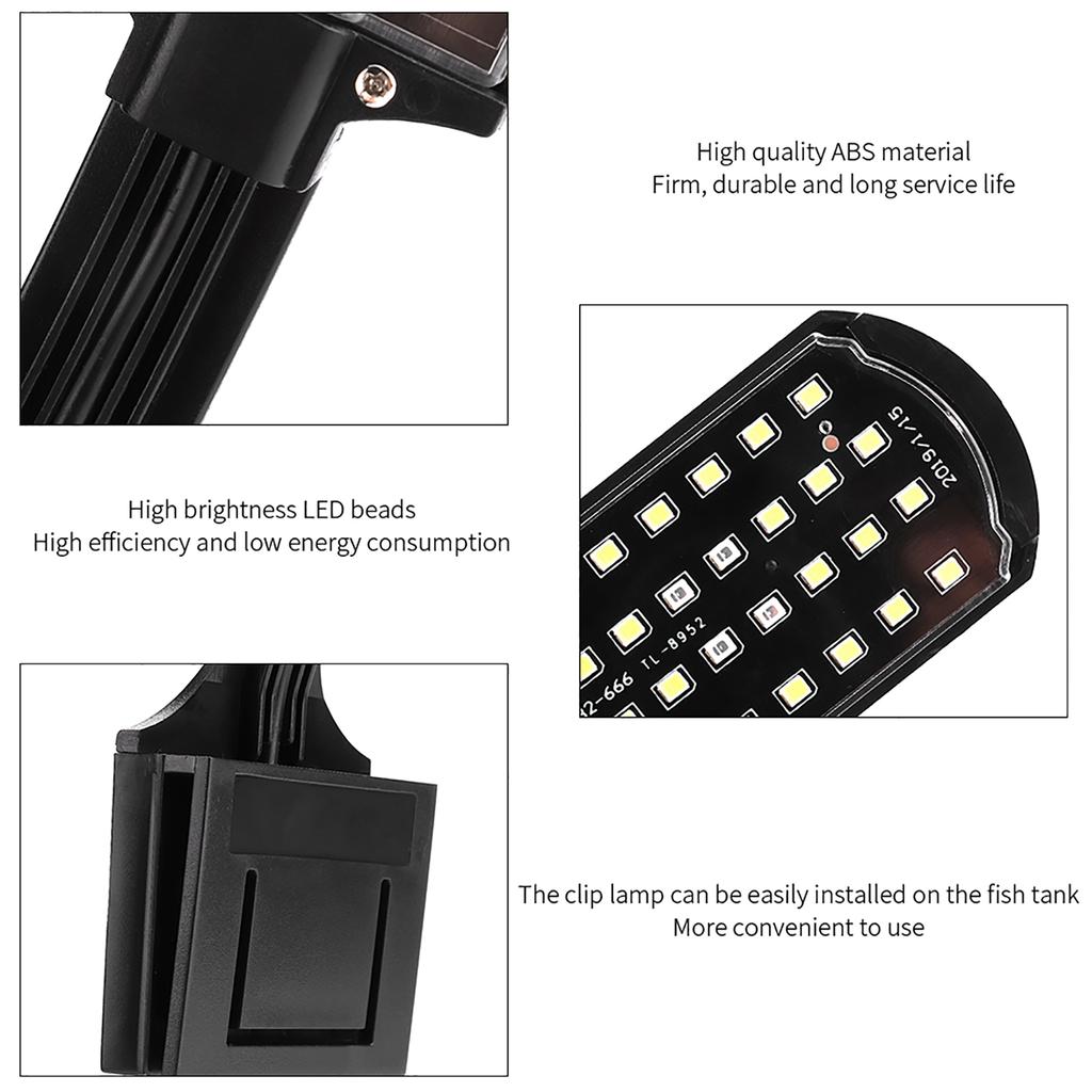 Akvarijní LED světlo pro vodní rostliny Lampa Klipové osvětlení 220-