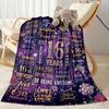 Happy 16th Birthday Celebration Blanket Soft & Cozy Great for Chair Bedding Livingroom Four Seasons Universal Modern Style