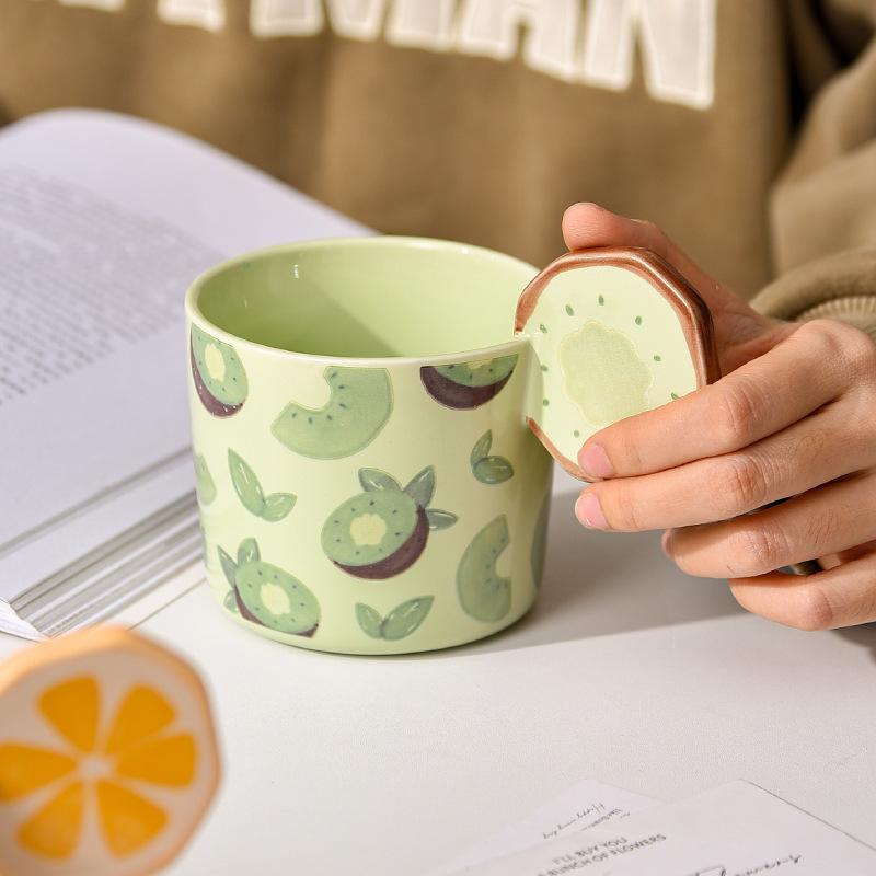 Fruit Ceramic Cup Creative Mug Design Niche Coffee Cup Lacquer Cute Juice Cup High Value Household Use