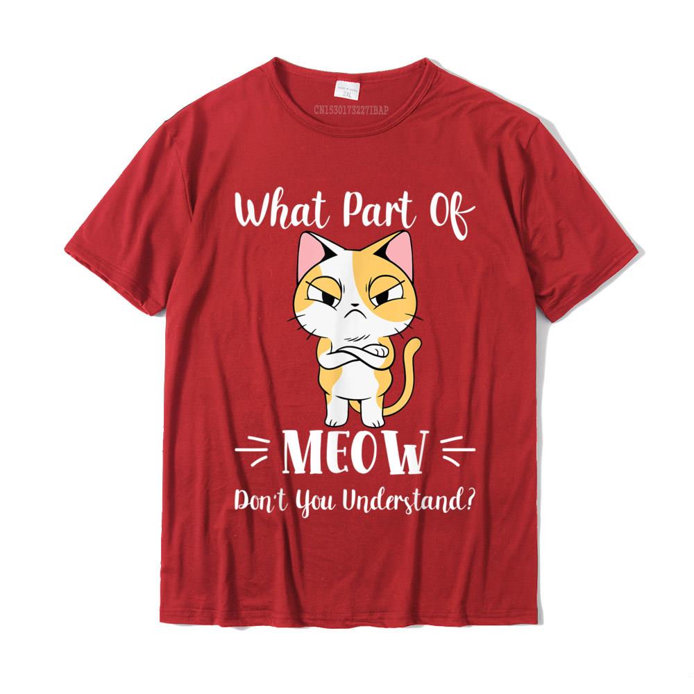 What Part Of Meow Dont You Understand Funny Angry Cat TShirt Cotton Unisex Tshirts Geek Tops T Shirt Funny Printed S