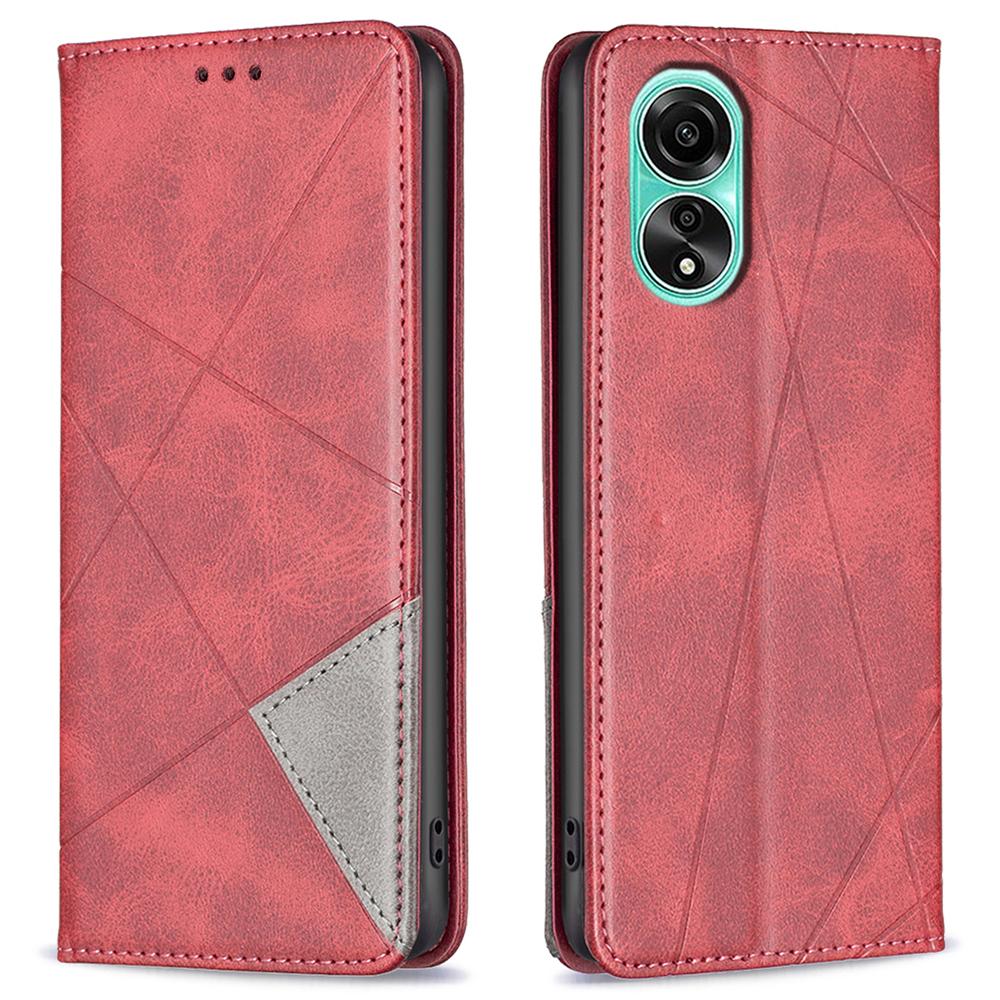 For Oppo A78 4G Stand Flip Cover PU Leather Imprinted Line Card Slots Phone Case