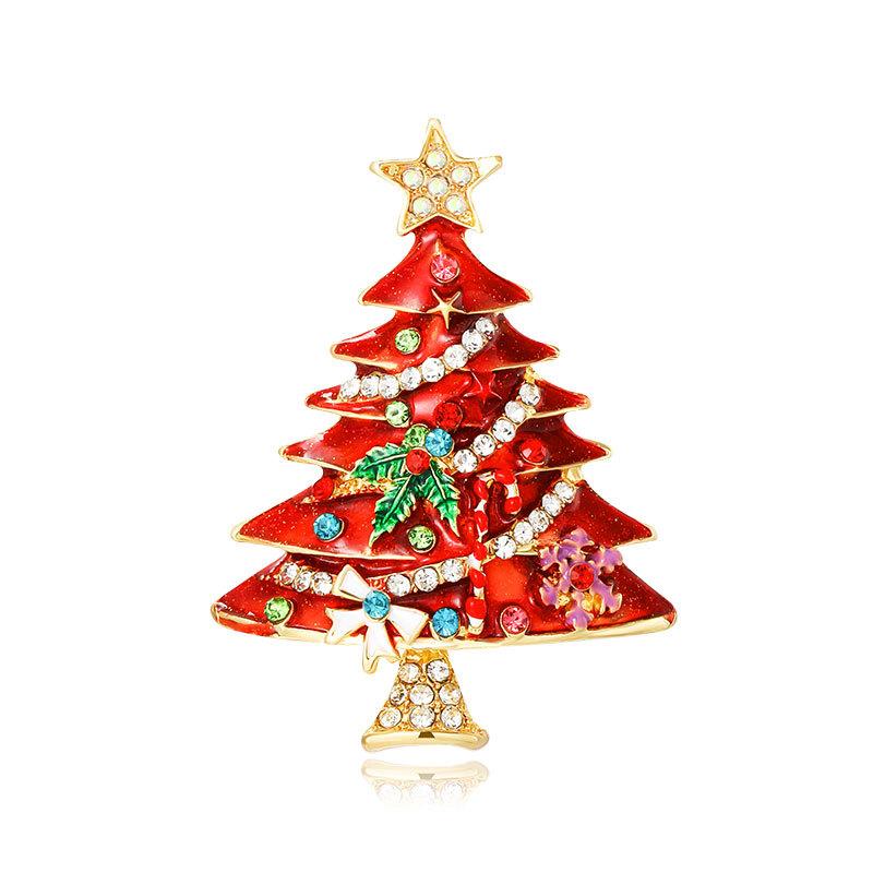 

Christmas diamond studded brooch, Christmas tree brooch, autumn and winter coat sweater brooch, clothing accessories