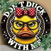 Vintage Round Metal Duck Sign Whimsical Animal Wall Decor Home Farmhouse Outdoor