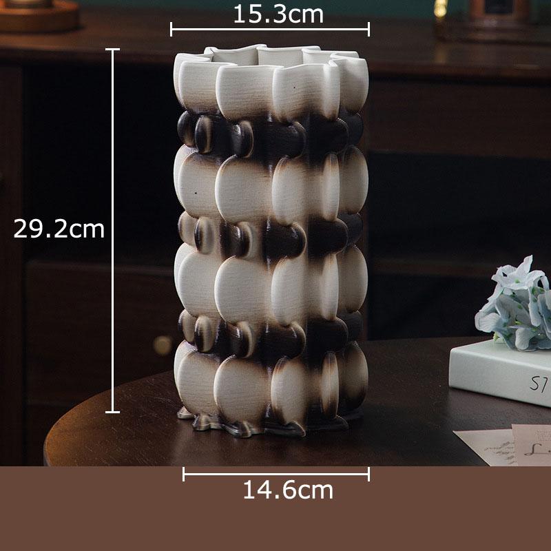 Wave Striped Ceramic Vase Creative Plant Pot Table Decoration Ornaments Flower Arrangement Floral Vases Room Aesthetic Decor