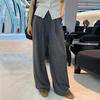2025 Winter Women's Fleece-lined Slimming Wide-leg Pants - Elastic Waist, Loose Fit, Drapey Style