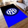 Blue and Black Carpet with Circular White Geometric Symbol Design Suitable for use as an anti-slip for living room bedroom sofas