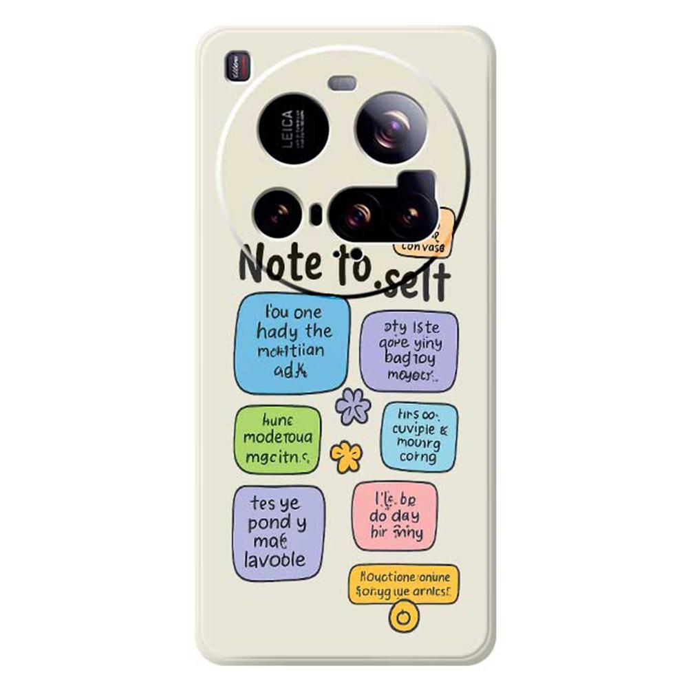 Für Xiaomi 15 Ultra Hülle Farbiges Haftnotizen Musterdruck Gerade Kante TPU Handy-Rückseite