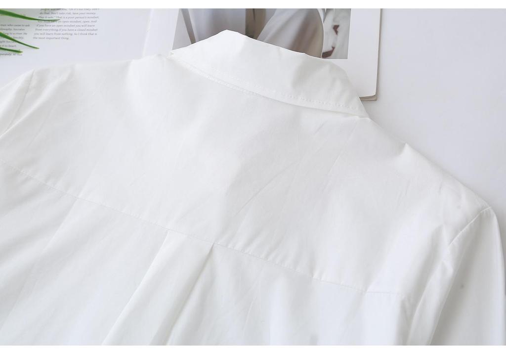 2026 Spring Plus Size Women's Cotton Long Sleeve Embroidered Shirt, Colorful Button Lapel Cardigan, Versatile Top 070