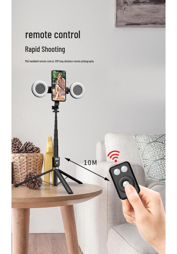 Anti-Shake Extendable Bluetooth Selfie Stick Tripod for Live Streaming and Travel A12