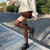Japanese Women Elastic Over Knee Socks Student Slouch Top Rib Knit Long Stocking