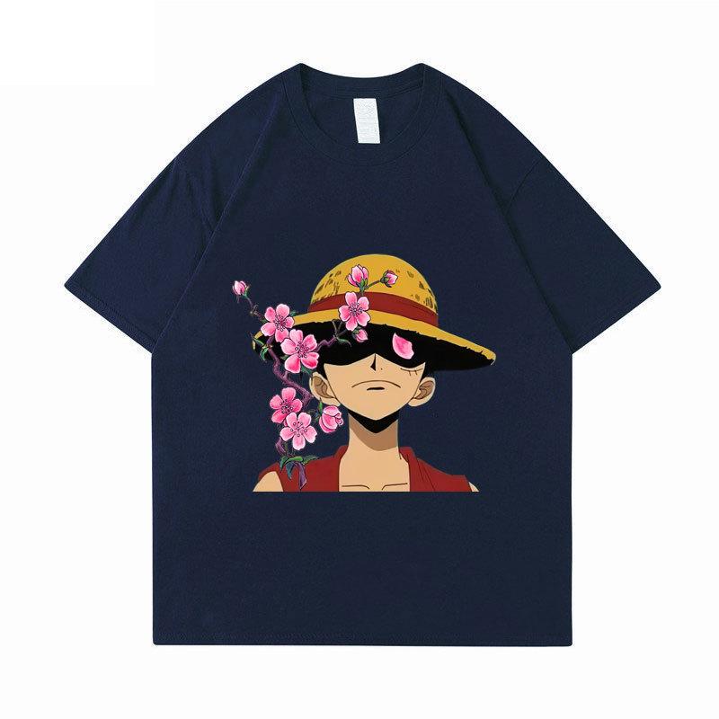 ONE PIECE Luffy Women Men Summer T-shirt Harajuku Anime Tops Tees Shirt Cotton Casual Cartoon Short-Sleeves Summer Tshirts Streetwear