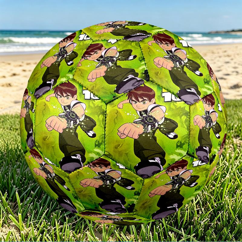 Ben 10 Cartoon Print Size 5 Soccer Ball, PU Wear Resistant Football for Match Training and Daily Practice, Birthday Gift for Soccer Fans