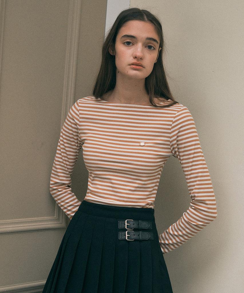 ROLAROLA Stripe Long Sleeve T-Shirt Wh+Be