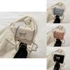 Trendy Black Blue Pink White Pu Small Square Handbag With Chic Chain Strap Design