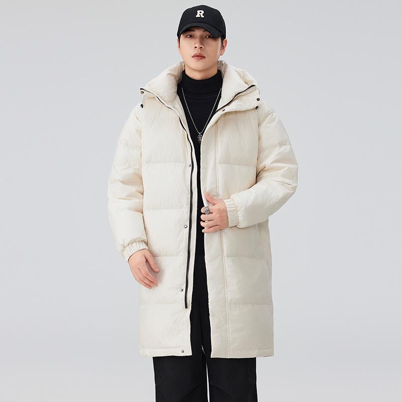 Unisex Luxury White Duck Down Hooded Puffer Coat - Winter 2025 High-End Cold Protection