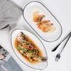 Nordic Style Double-Handled Ceramic Oval Fish Plate