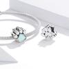WOSTU 925 Sterling Silver Opal Paw Love Heart Wings Zircon Charms Beads Pendant Fit Original Bracelet Necklace For Women Jewelry